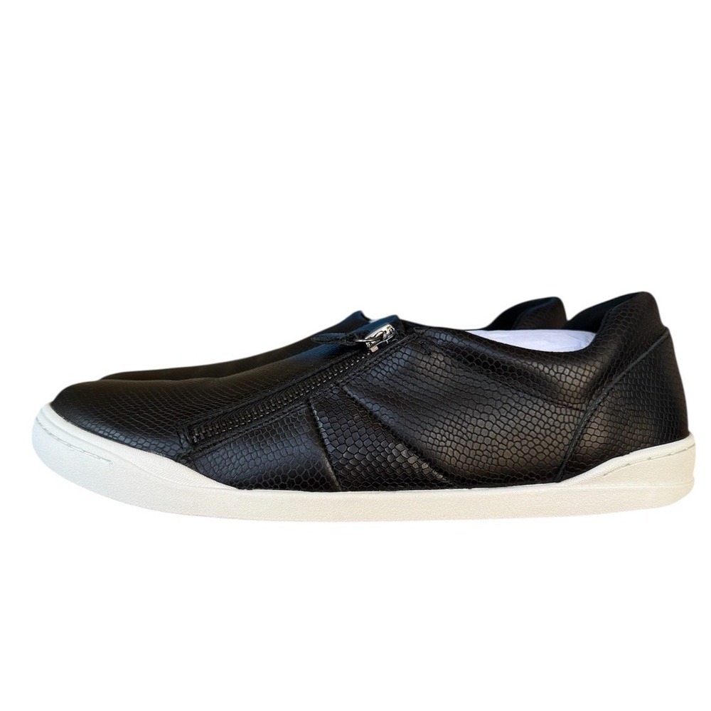 Softwalk Arezzo Women's Shoe Black Leather Slip On Zip Comfort Sneaker Size 9.5